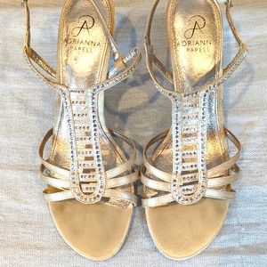 Slingback kitten Adrianna Papell heels with rhinestones